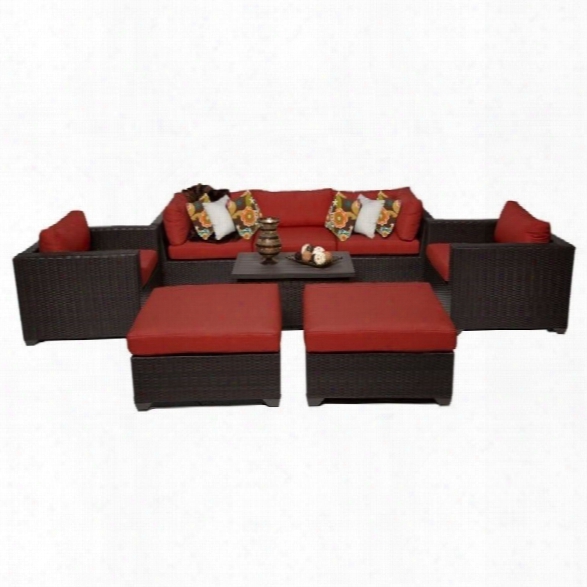 Tkc Belle 8 Piece Outdoor Wicker Sofa Set In Terracotta