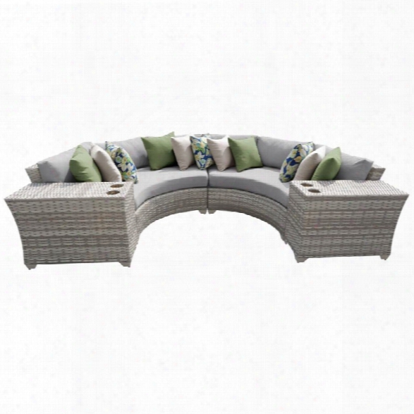 Tkc Fairmont 4 Piece  Patio Wicker Sectional Set In Gray