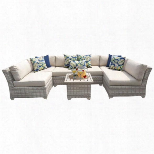 Tkc Fairmont 7 Piece Patio Wicker Sectional Set