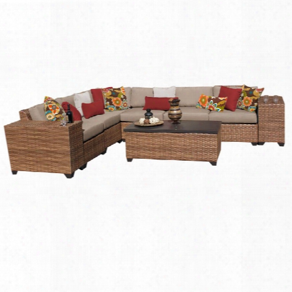 Tkc Laguna 9 Piece Patio Wicker Sectional Set