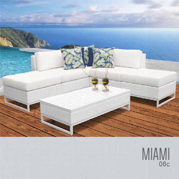 Tkc Miami 6 Piece Patio Wicker Sectional Set