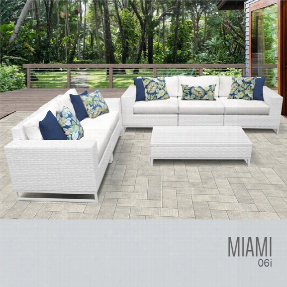 Tkc Miami 6 Piece Patio Wicker Sofa Set