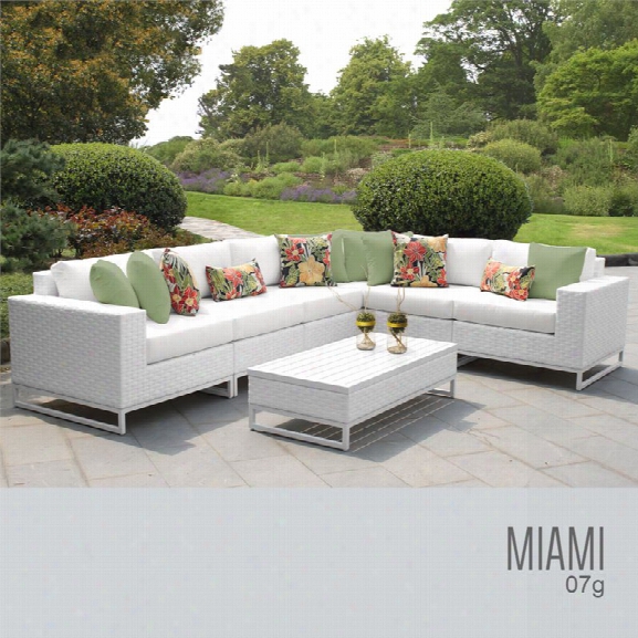 Tkc Miami 7 Piece Patio Wicker Sectional Set