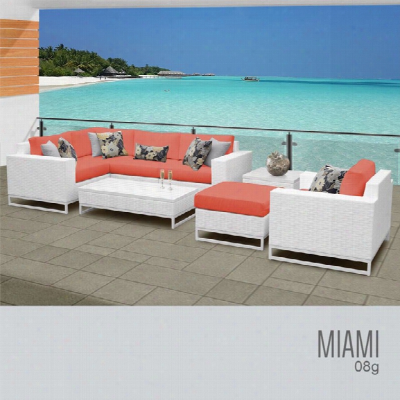 Tkc Imami 8 Piece Patio Wicker Sofa Set In Orange