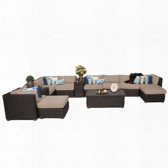 Tkc Venice 13 Piece Patio Wicker Sectional Set