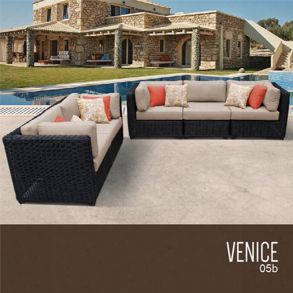 Tkc Venice 5 Piece Patio Wicker Sofa Set