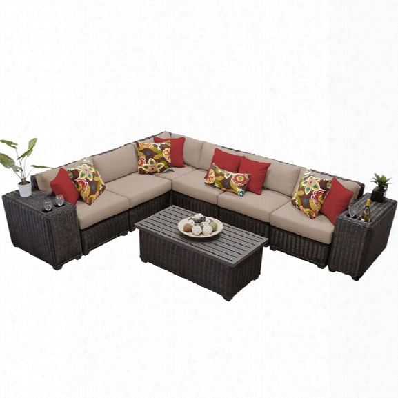 Tkc Venice 9 Piece Patio Wicker Sectional Set