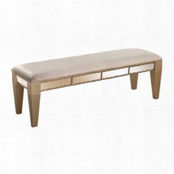 Abbyson Living Francesca Mirrored Bench In Gold