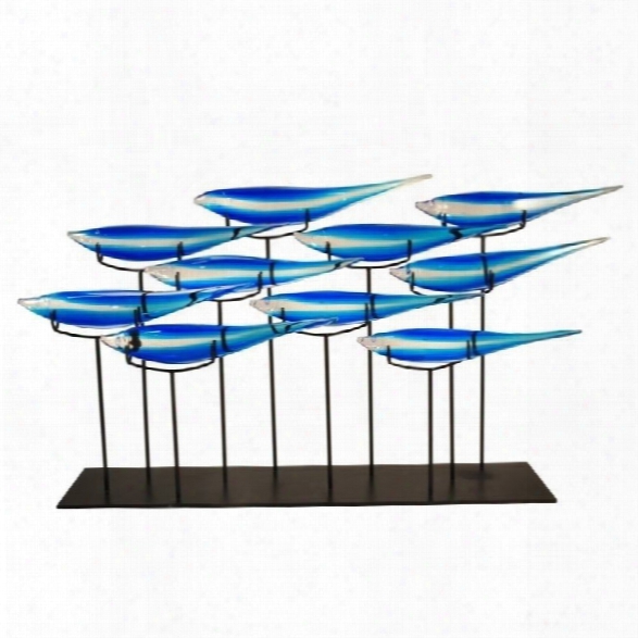 Dale Tiffany 10 Fish Blue Sculpture