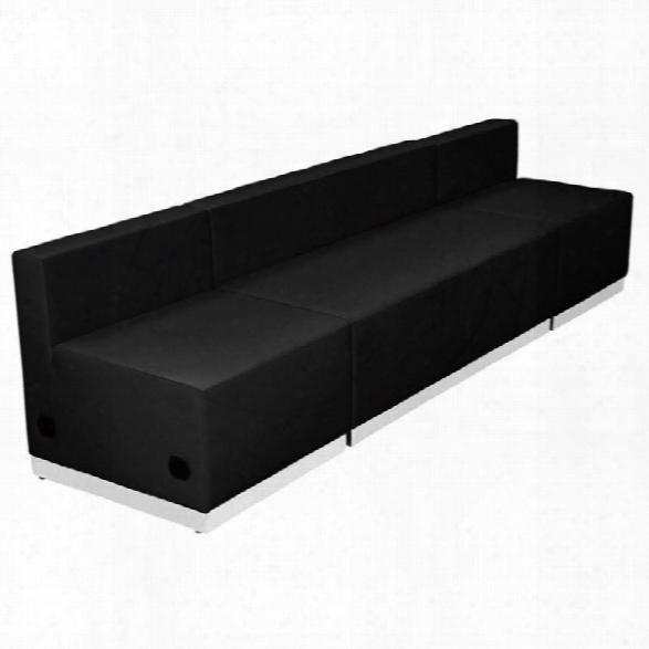 Flash Furniture Hercules Alon 3 Piece Reception Seating In Black