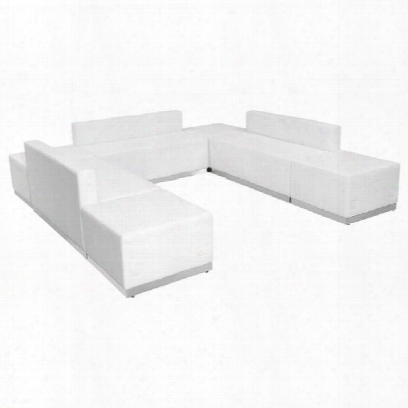 Flash Furniture Hercules Alon 7 Piece Reception Seating In White