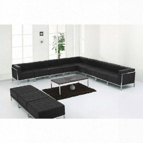 Flash Furniture Hercules Imagination 12-piece Reception Configuration In Black