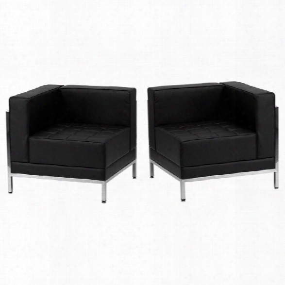 Flash Furniture Hercules Imagination 2-piece Reception Configuration In Black