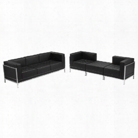 Flash Furniture Hercules Imagination 4-piece Reception Configuration In Black