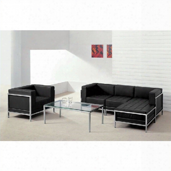 Flash Furniture Hercules Imagination 5-piece Reception Configuration In Black