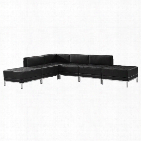Flash Furniture Hercules Imagination 6-piece Reception Configuration In Black