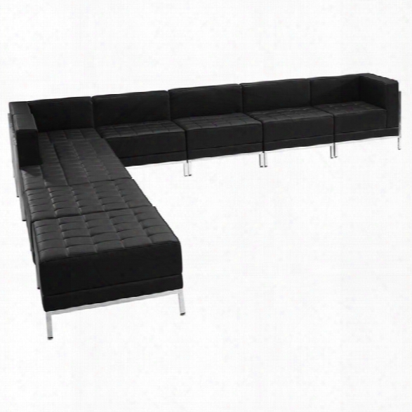 Flash Furniture Hercules Imagination 9-piece Reception Configuration In Black