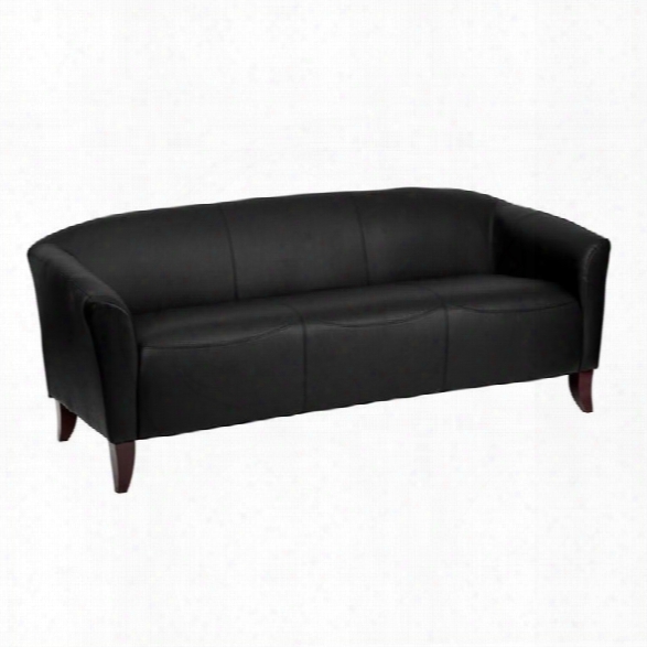 Flash Furniture Hercules Imperial Leather Sofa In Black And Cherry