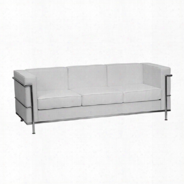 Flash Furniture Hercules Regal Leather Sofa In White