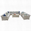 TKC Fairmont 10 Piece Patio Wicker Sofa Set in Gray