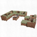 TKC Laguna 13 Piece Outdoor Wicker Sofa Set in Cilantro