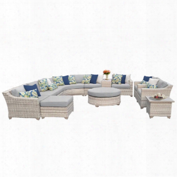 Tkc Fairmont 12 Piece Patio Wicker Sofa Set In Gray