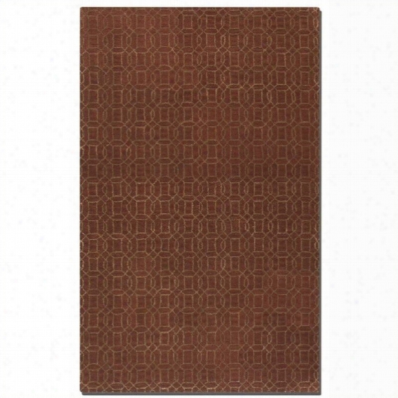 Uttermost Cambridge Wool Rug In Cinnamon Red And Gold-5 Ft X 8 Ft