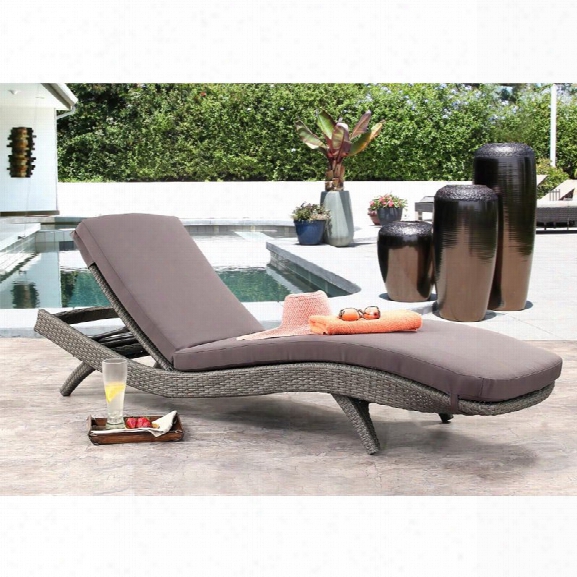 Abbyson Living Arthur Outdoor Wicker Chaise Lounge In Gray