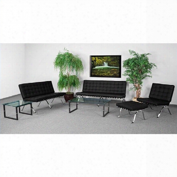 Flash Furniture Hercules Flash Series Reception Set In Black