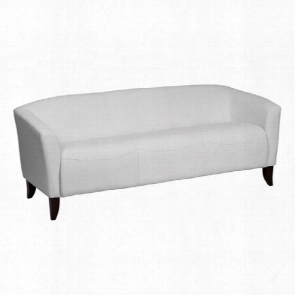 Flash Furniture Hercules Imperial Leather Sofa In White And Cherry