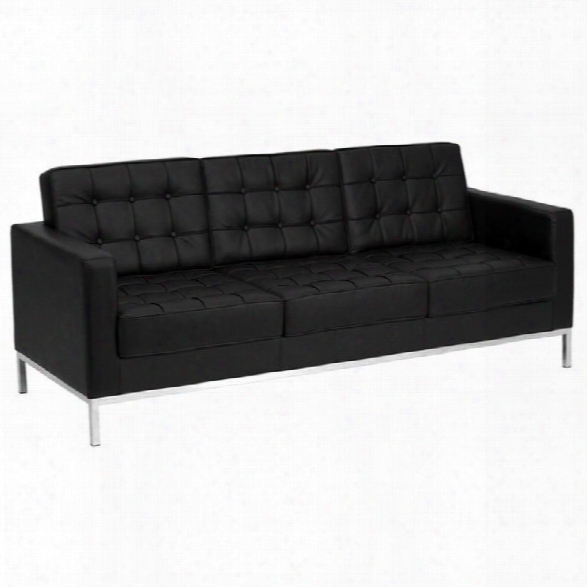Flash Furniture Hercules Lacey Series Contemporary Sofa In Black