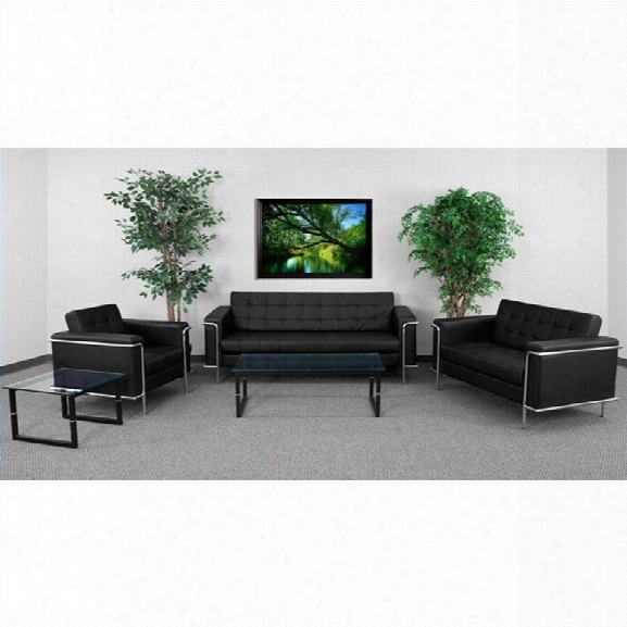Flash Furniture Hercules Lesley Series Reception Set In Black
