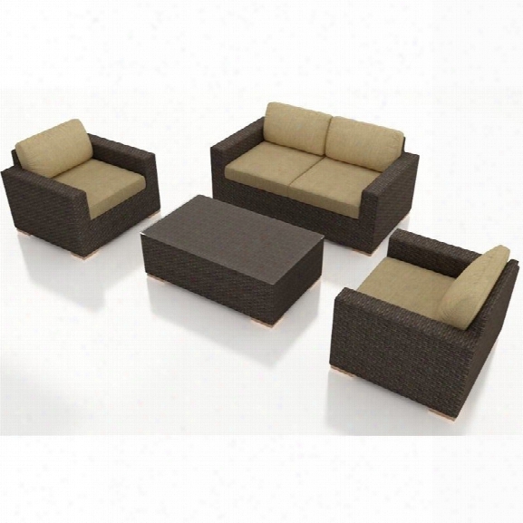 Harmonia Living Arden 4 Piece Patio Sofa Set In Heather Beige