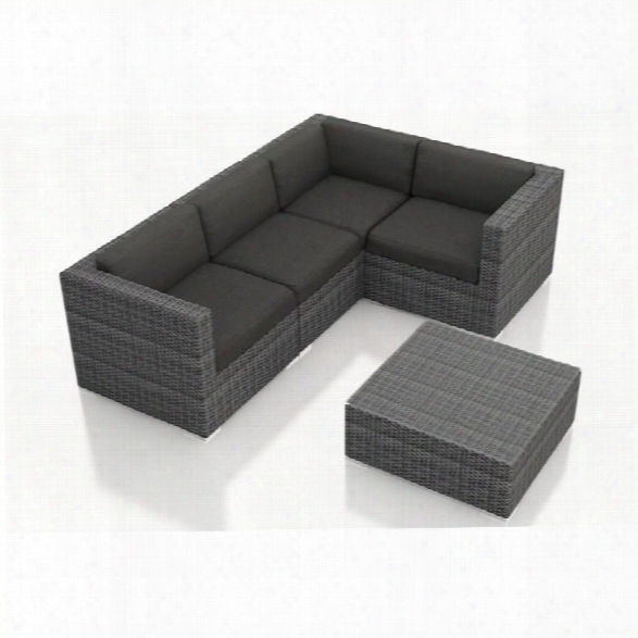 Harmonia Living District 5 Piece Patio Conversation Set In Charcoal