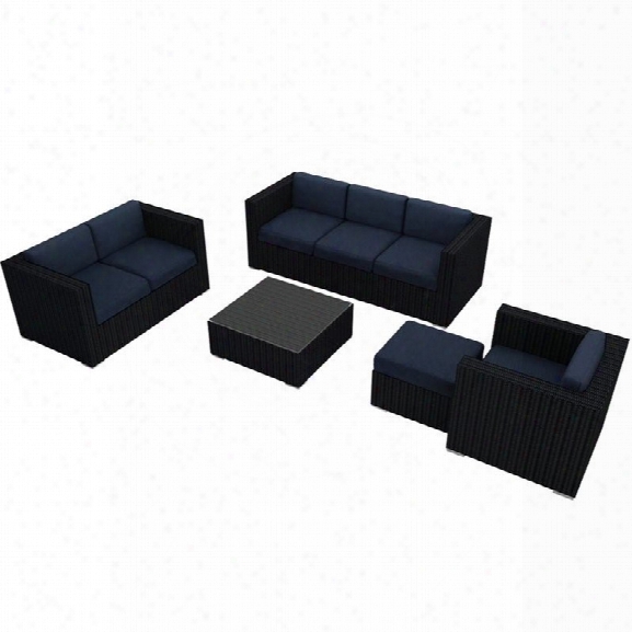 Harmonia Living Urbana 5 Piece Patio Sofa Set In Spectrum Indigo