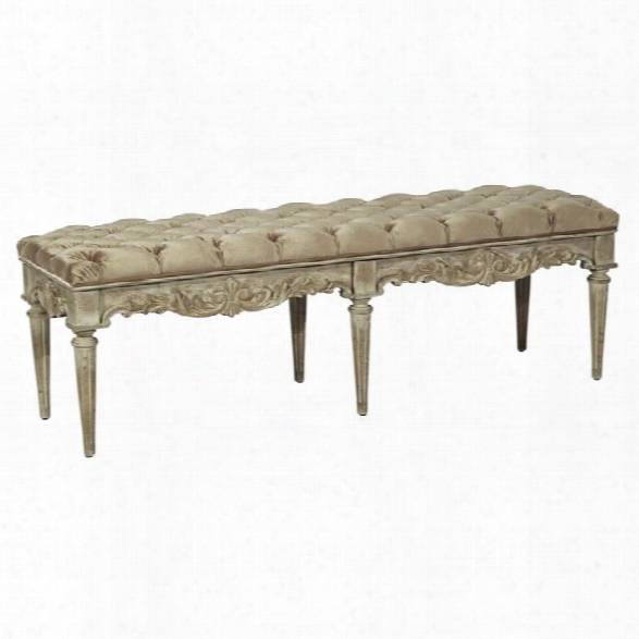 Pulaski Nuille Tufted Uphosltered Accent Bench In Rustic Beige