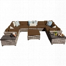 TKC Monterey 12 Piece Outdoor Wicker Sofa Set in Cocoa