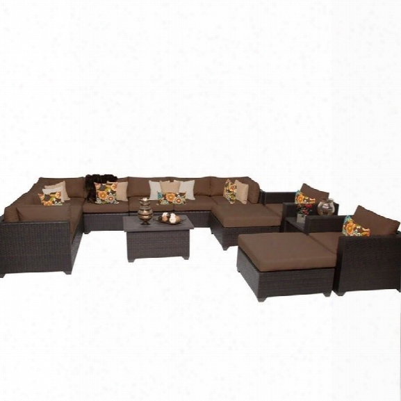 Tkc Belle 13 Piece Outdoor Wicker Sofa Set In Cocoa