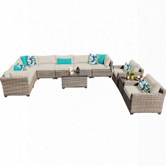 Tkc Monterey 11 Piece Outdoor W Icker Sofa Set In Beige