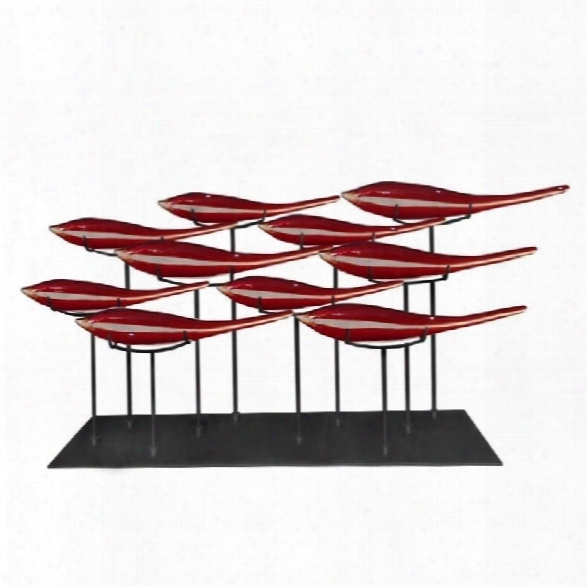 Dale Tiffany 10 Fish Red Sculpture