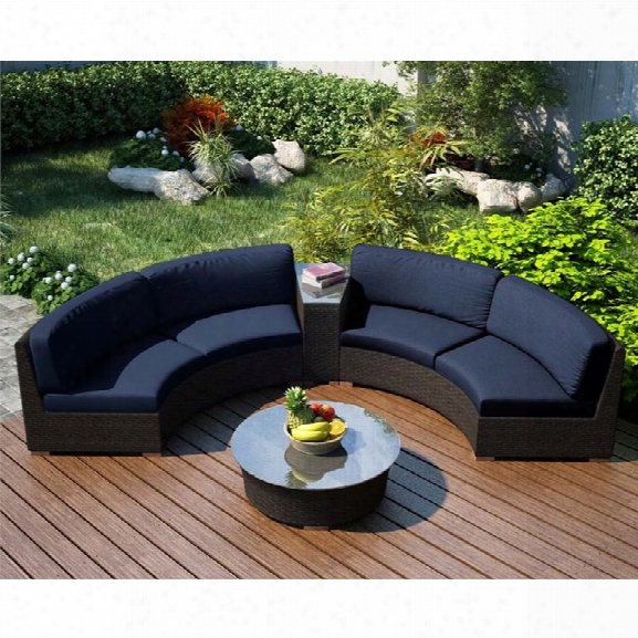 Harmonia Living Arden 4 Piece Eclipse Patio Sectional Set In Indigo