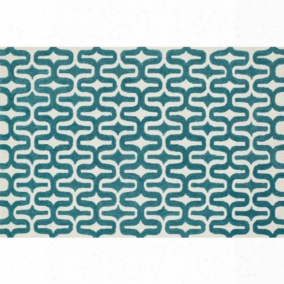 Loloi Weston 7'9 X 9'9 Hand Tufted Wool Rug In Ivory And Teal