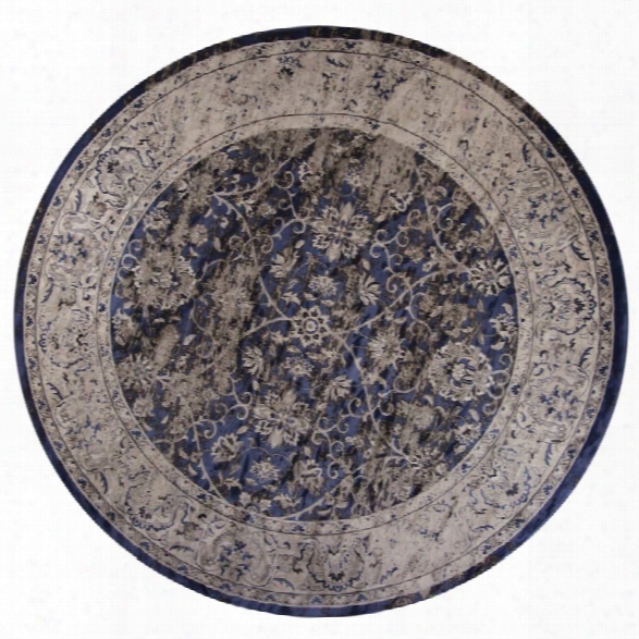 Kas Jasmine 7'10 Round  Rug In Ink Blue