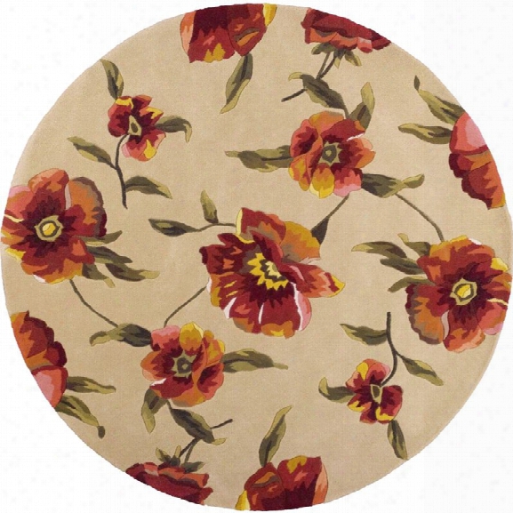 Kas Catalina 5'6 Round Hand-tufted Wool Rug Ini Vory