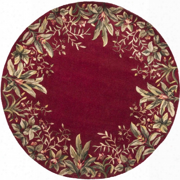 Kas Emerald 7'6 Round Hand-tufted Wool Rug In Ruby