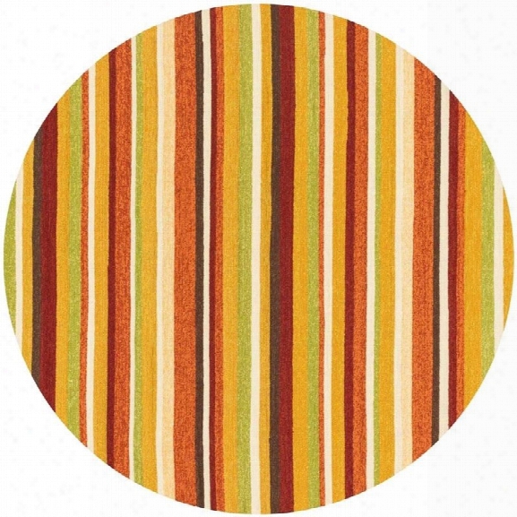 Loloi Venice Beach 7'10 Round Hand Hooked Rug In Sunset