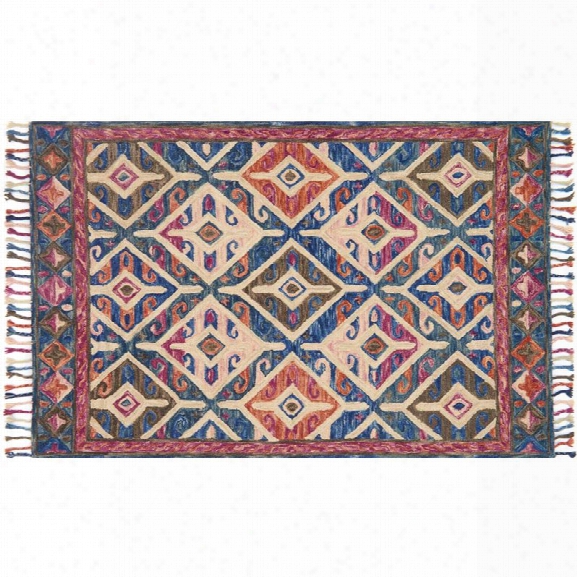 Loloi Zharah 9'3 X 13' Hand Hooked Wool Rug In Denim