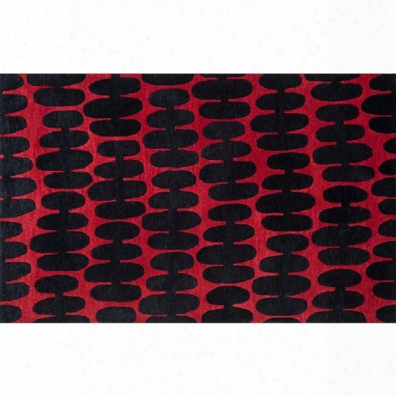 Loloi Nova 7'10 X 11' Wool Rug In Red And Black