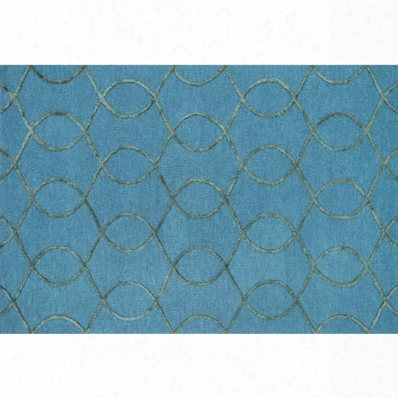 Loloi Panache 7'6 Round Wool Rug In Ocean And Green