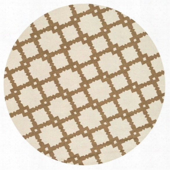 Loloi Venice Beach 7'10 Round Hand Hooked Rug In Ivory And Taupe